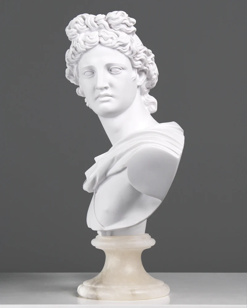 Buste d'Apollon - sculpture en marbre