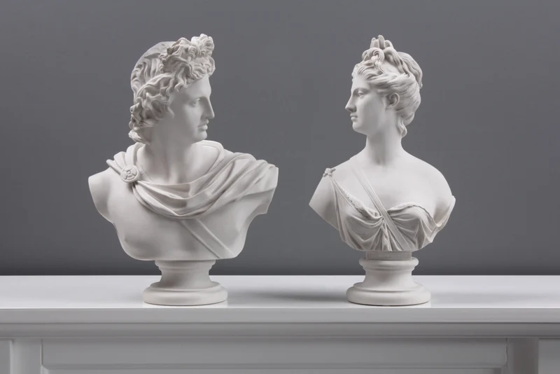 Buste d'Apollon - sculpture en marbre