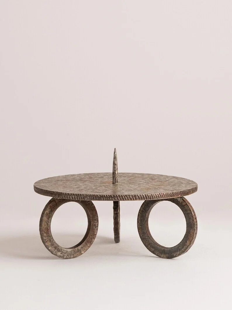 Vintage Brutalist Single Candleholder