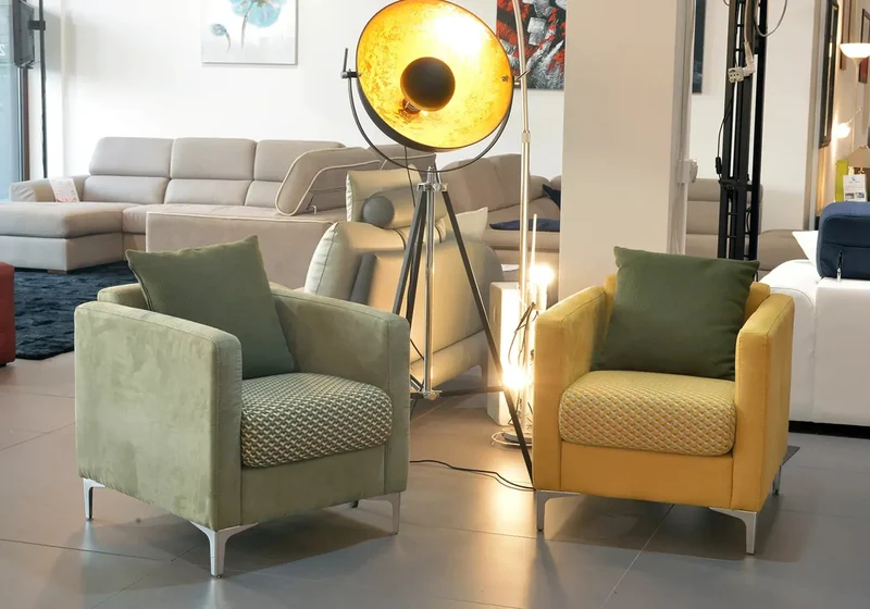Fauteuil fixe design en tissu vert sauge - Axel