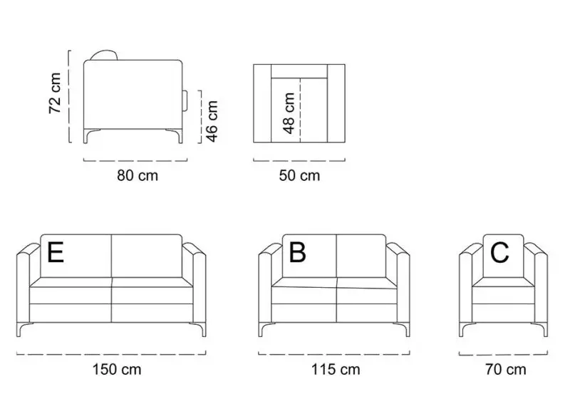 Fauteuil fixe design en tissu vert sauge - Axel