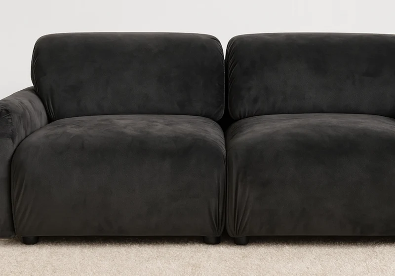 Canapé d’angle velours anthracite design - Alto