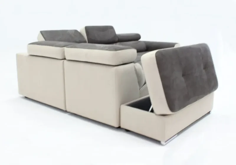 Canapé d'angle modulable convertible beige gris - Confo