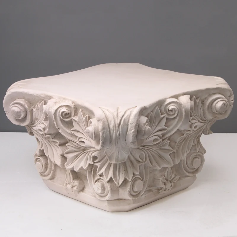 Chapiteau corinthienne grecque - grande sculpture en marbre blanc