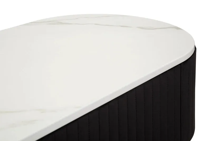 Meuble TV en bois noir avec base dorée – Montpellier Meuble moderne avec plateau en marbre