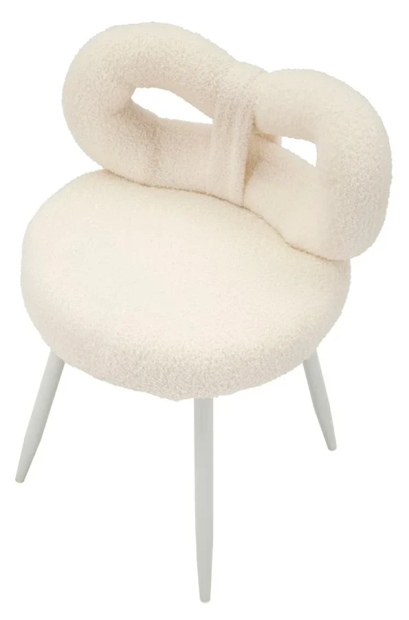 Mini-fauteuil rembourré blanc avec pieds en métal – Fauteuil d'appoint Ilary