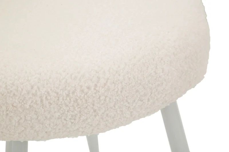 Mini-fauteuil rembourré blanc avec pieds en métal – Fauteuil d'appoint Ilary