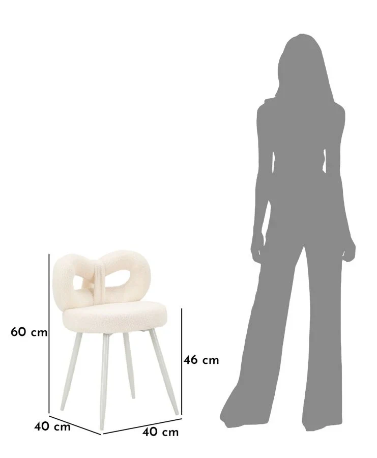 Mini-fauteuil rembourré blanc avec pieds en métal – Fauteuil d'appoint Ilary