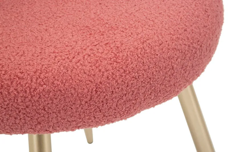 Mini-fauteuil rembourré rose avec pieds en métal – Fauteuil d'appoint Ilary