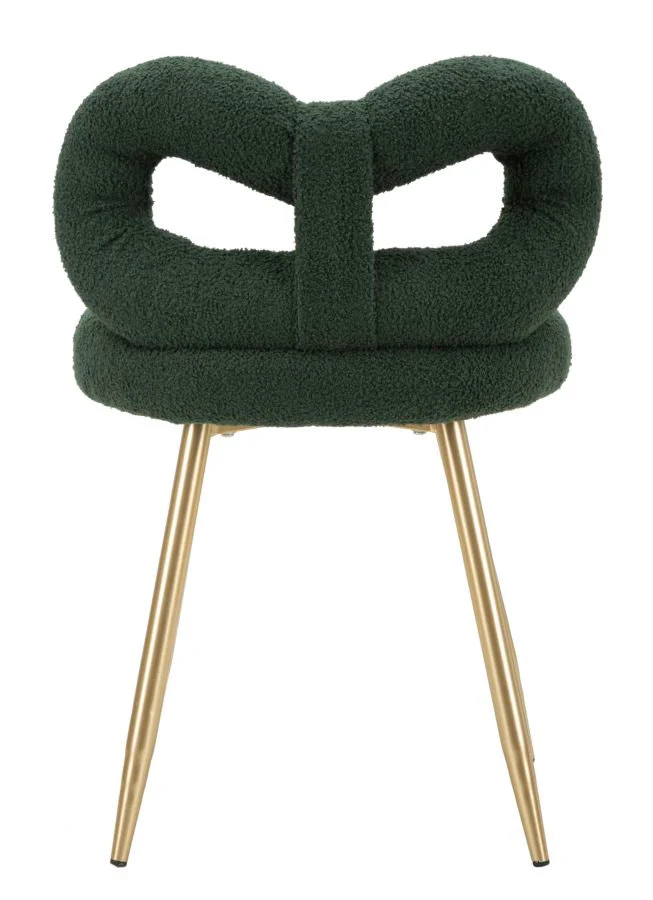 Mini-fauteuil rembourré vert avec pieds en métal – Fauteuil d'appoint Ilary