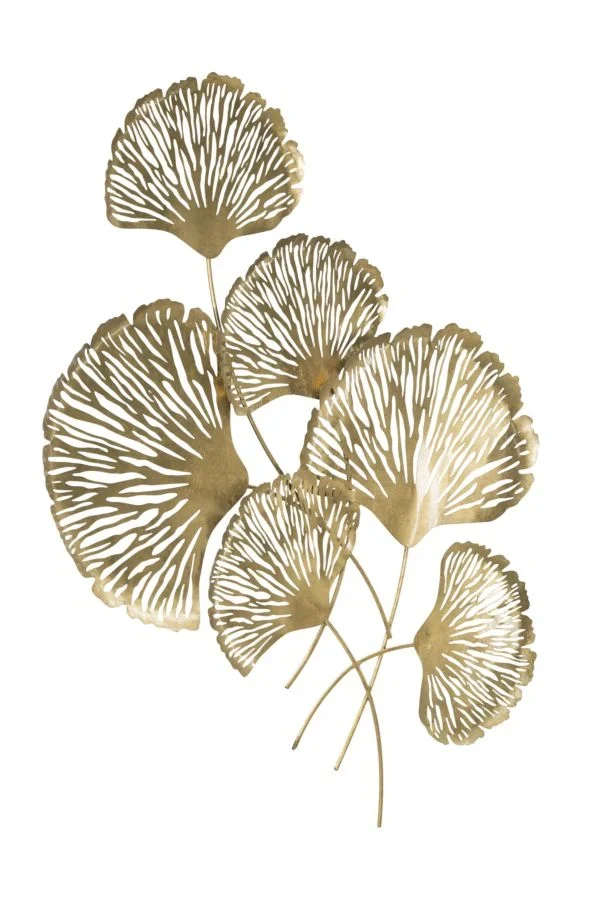 Décoration murale de plantes à fleurs dorées
