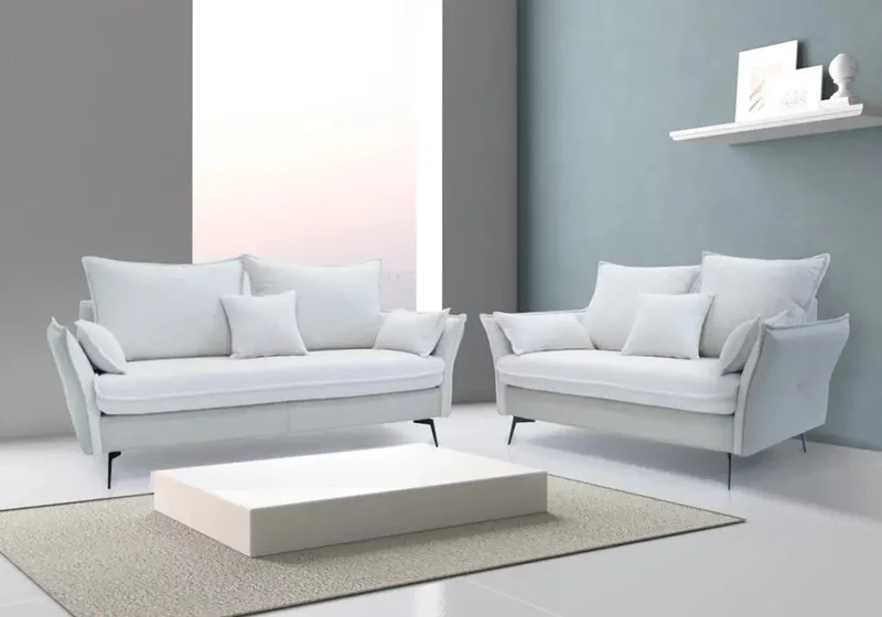 Canapé d'angle modulable en tissu jaune - Gina