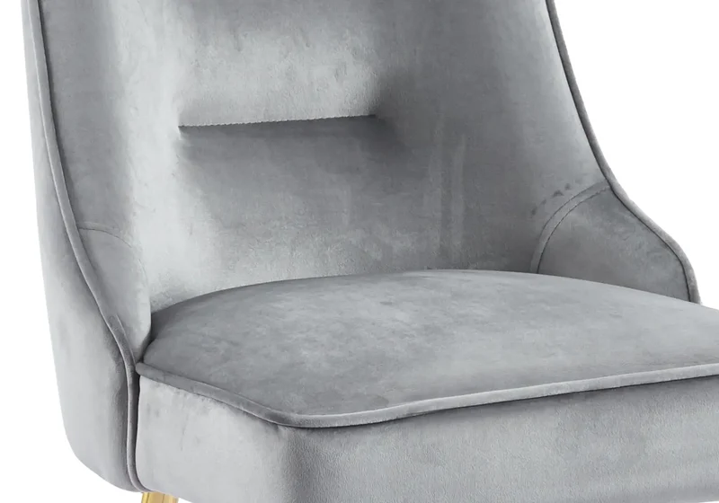 Chaise velours anthracite fermeture éclair dorée - Zip x2