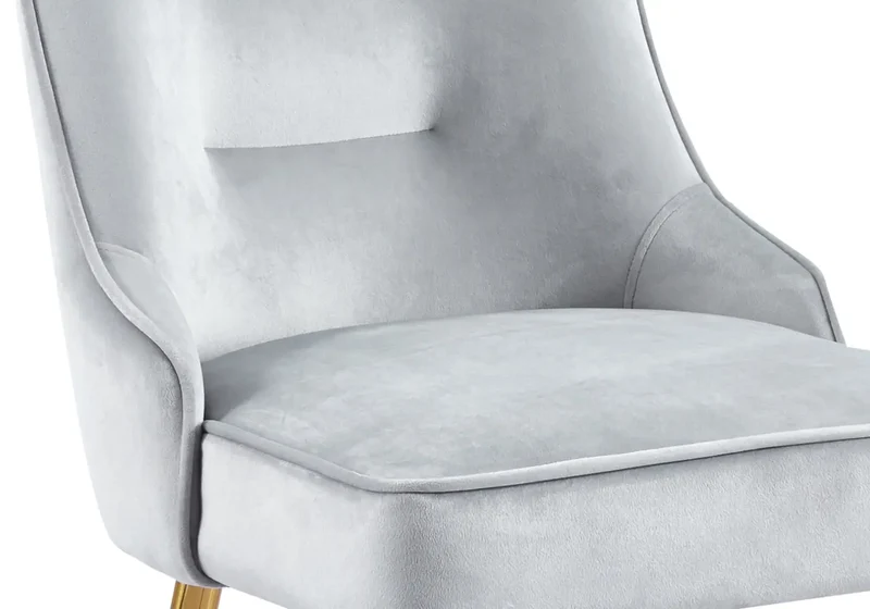 Chaise velours gris fermeture éclair dorée - Zip x2