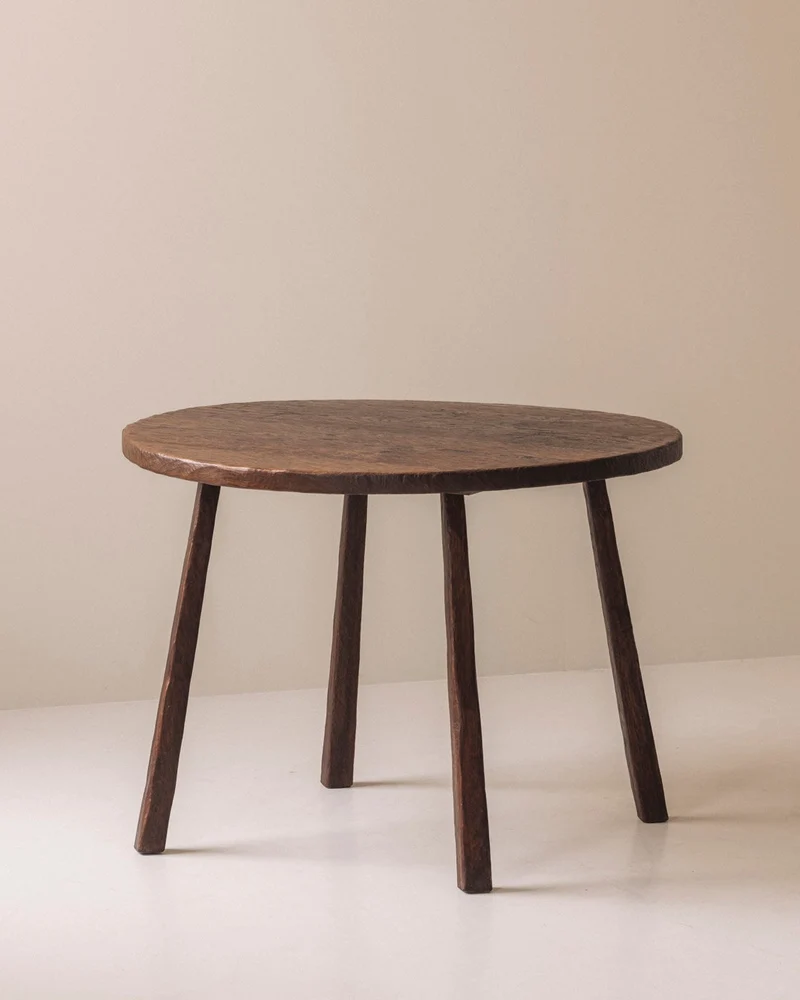 French solid oak carved dining table, 1950s