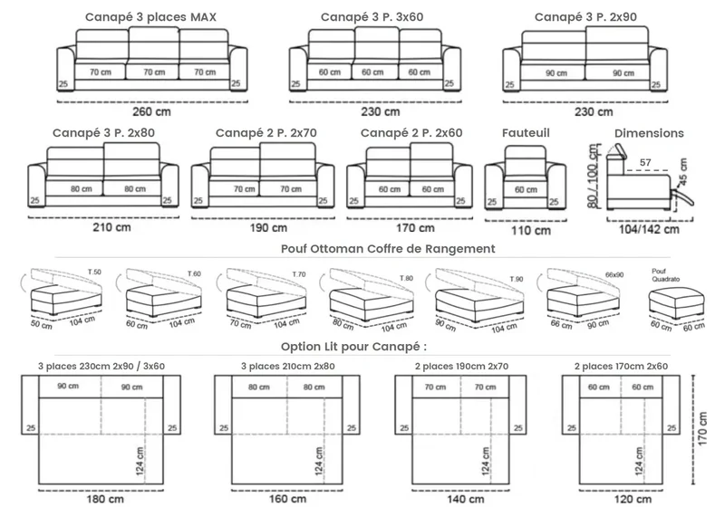 Canapé modulable d'angle convertible gris - Confo