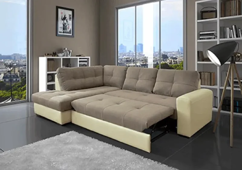 Canapé d'angle modulable convertible taupe - Alex