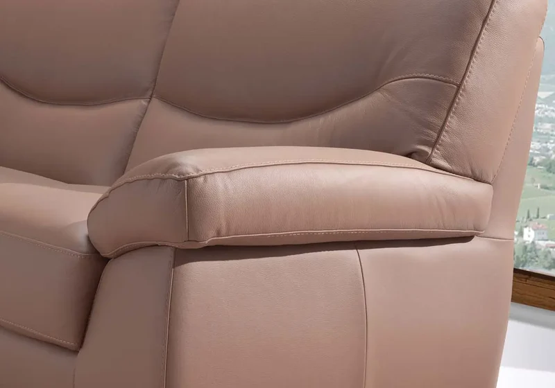 Canapé droit ou d'angle modulable en cuir choco - Angel