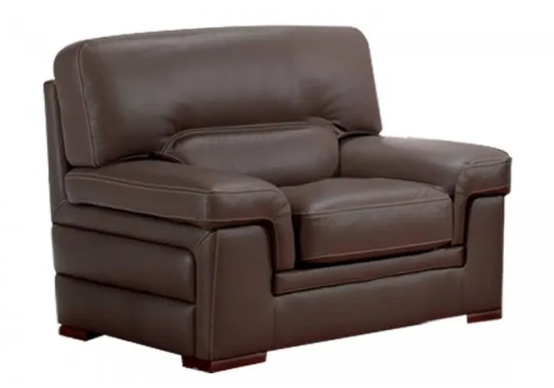 Canapé cuir design droit ou angle marron - Alma