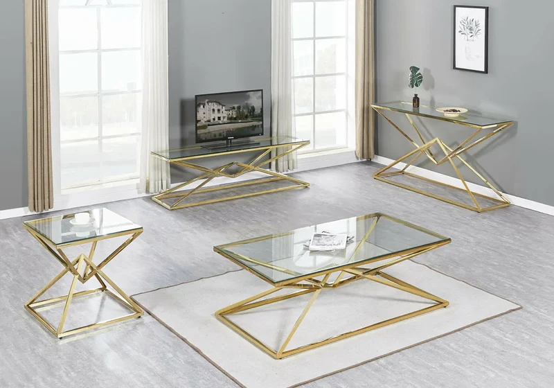 Table basse design doré - Luxor