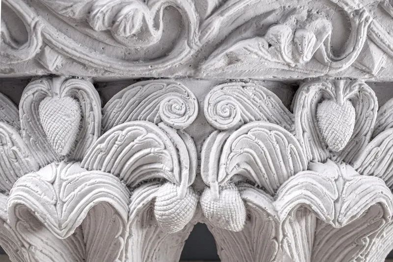 Chapiteau double - grande sculpture en marbre blanc