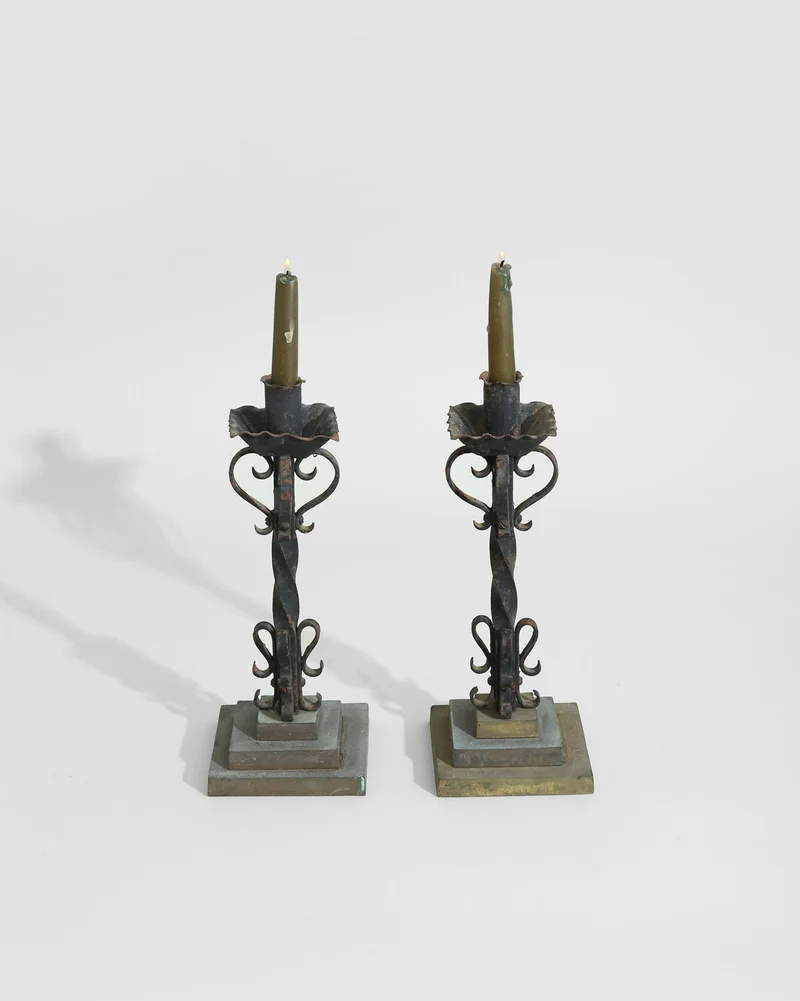 Wrought Iron Candleholder Set
