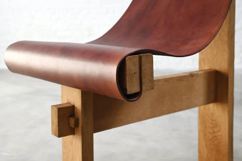 Set of Two Leather Sling Chairs in the Manner of Dominique Zimbacca, 1970s