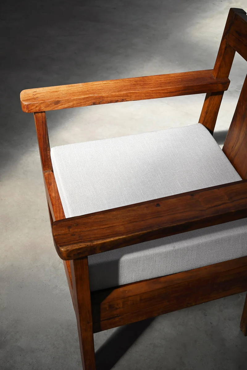 Pair of French Modernist Teak Armchairs, 1960s