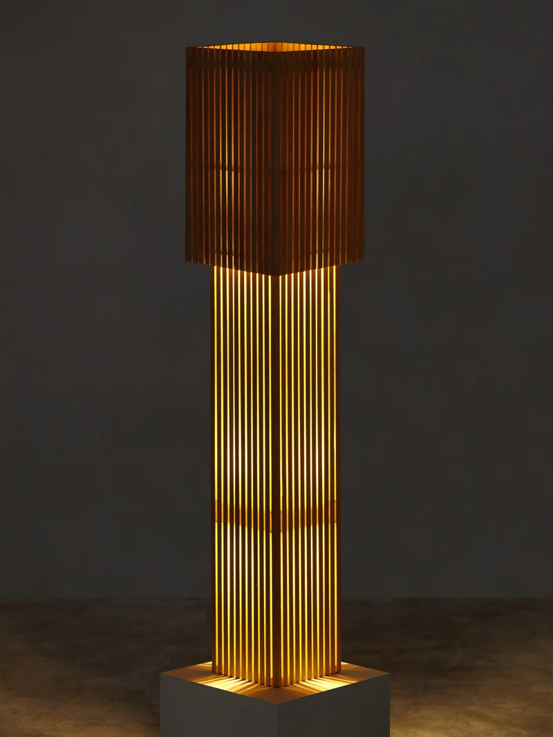 Wooden Parallilo Floor Lamp