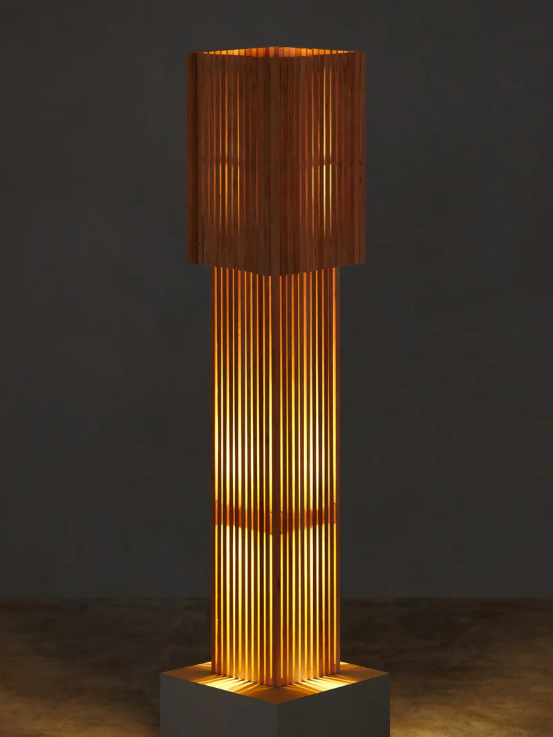 Wooden Parallilo Floor Lamp