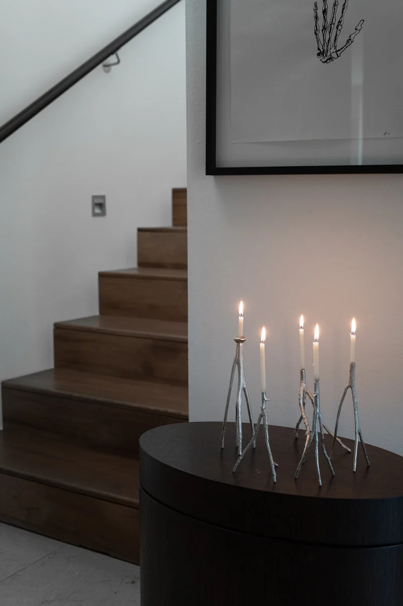 Botanical Candle Holders in Brass and Silver