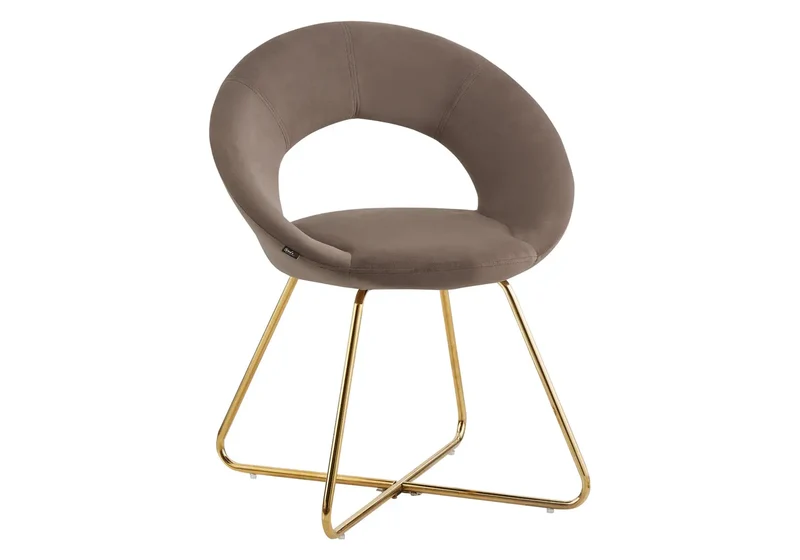 Chaises velours moka arrondies dossier ouvert - Babel x4