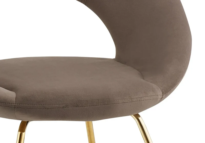 Chaises velours moka arrondies dossier ouvert - Babel x4