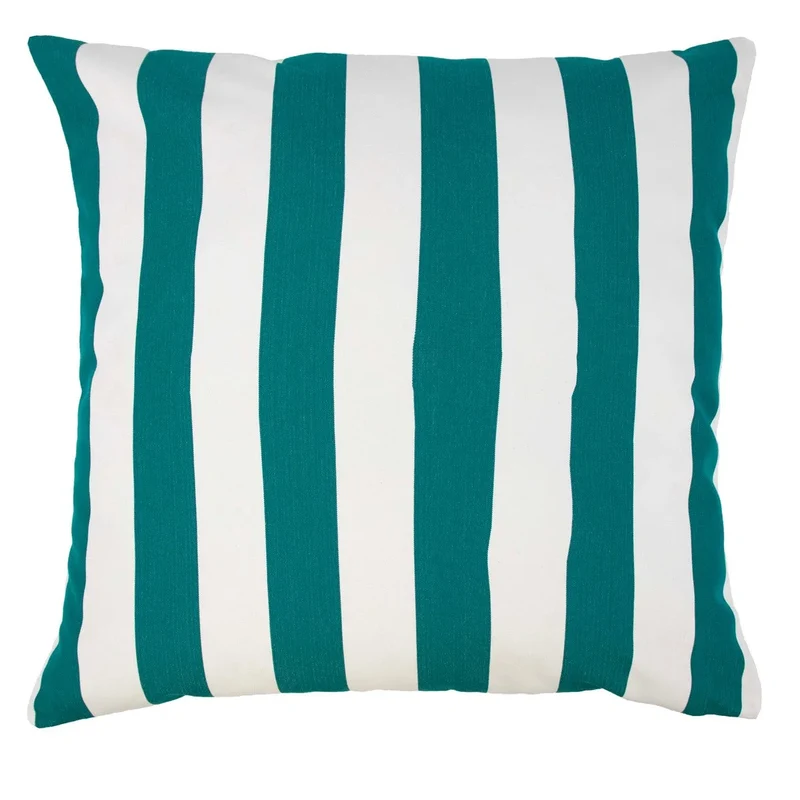 Coussin d’Extérieur Vert Pétrole à Rayures Verticales (Style Club)