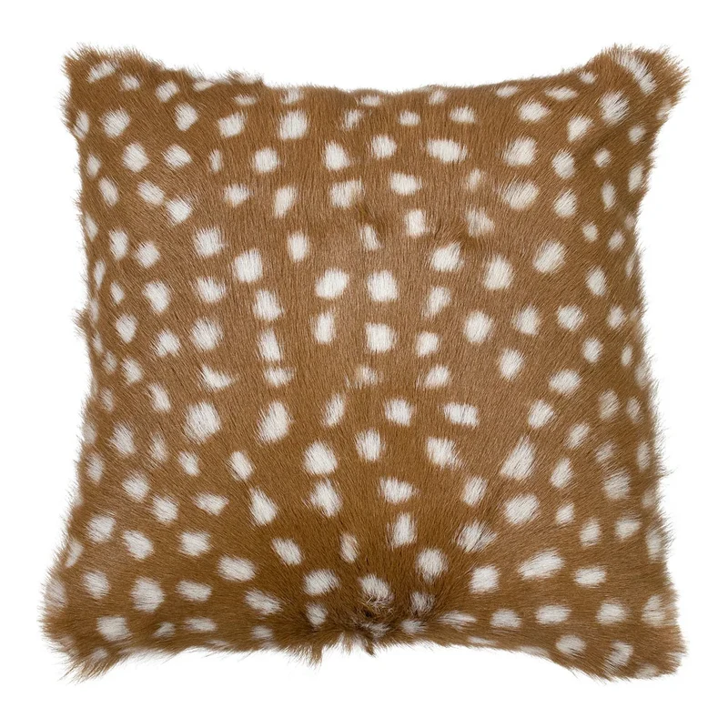 Coussin en Fourrure de Cerf Brun Tacheté (Capra aegagrus hircus)