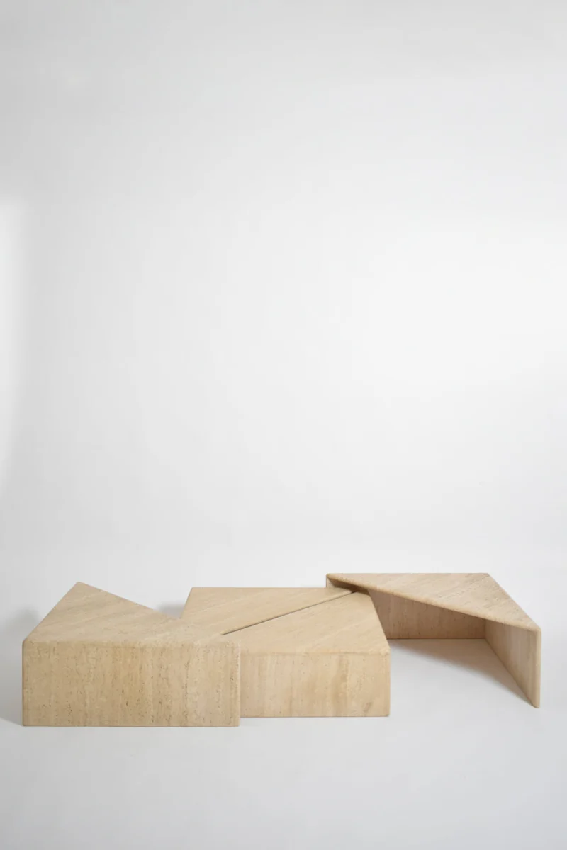 Travertine modular coffee table, 1970s