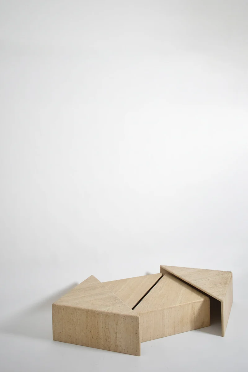 Travertine modular coffee table, 1970s