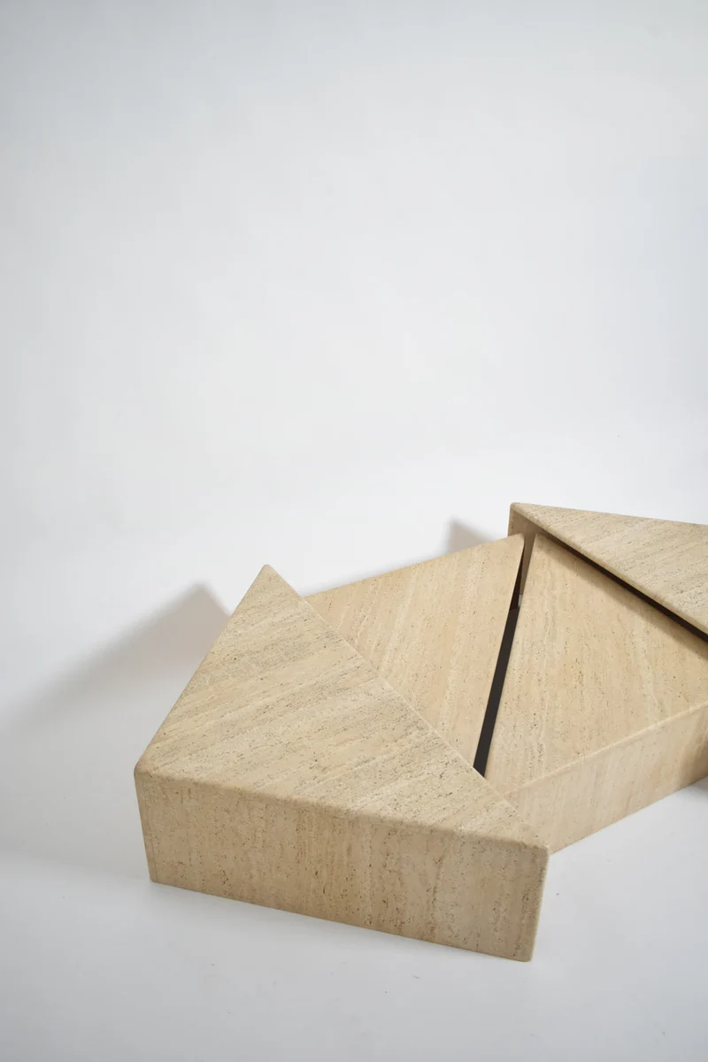 Travertine modular coffee table, 1970s