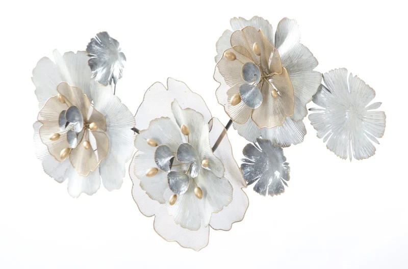 Décoration murale en forme de fleur métallique