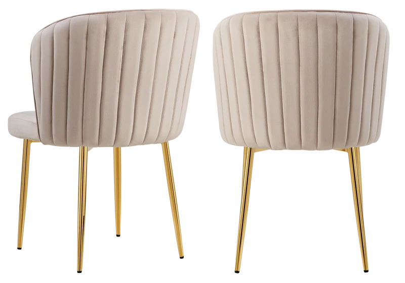 Chaise de salle à manger design en velours moka - Diva x4