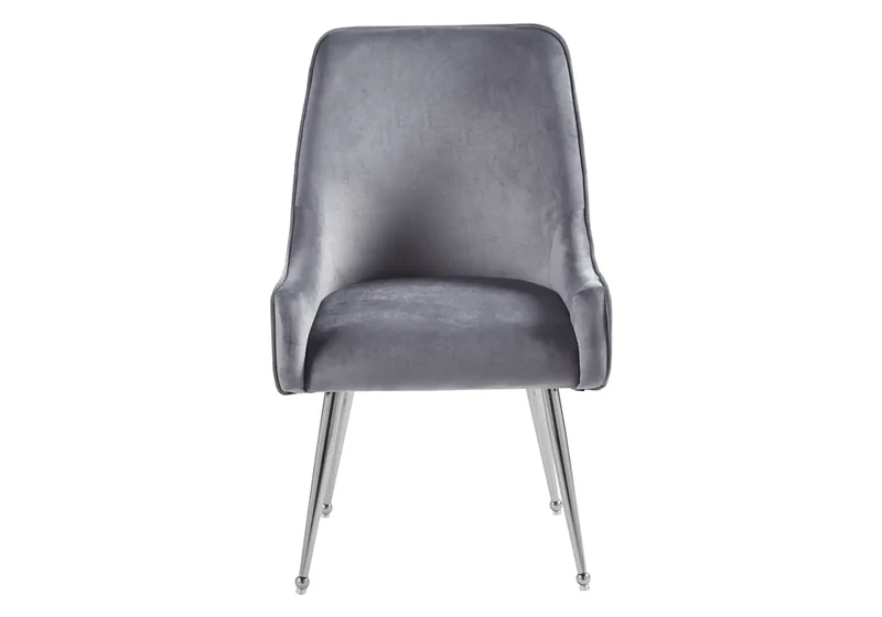 Fauteuil de table velours anthracite poignée argentée - Opus x2