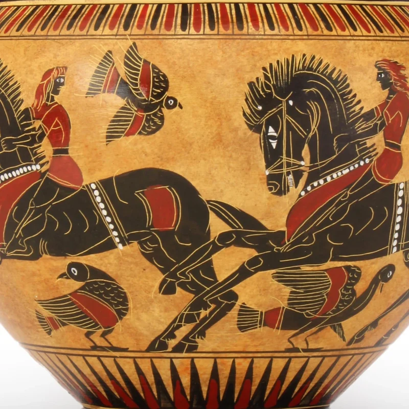 Cratère grec avec Achille et Hector à figures noires