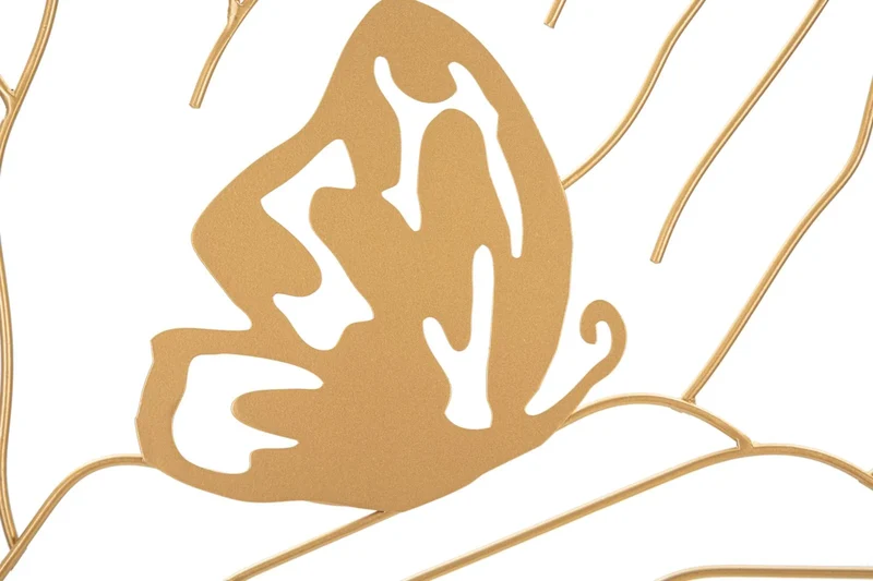 Décor mural moderne abstrait en métal doré avec visage de femme