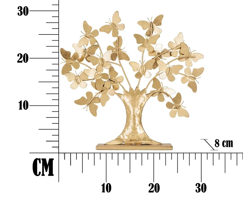 Décoration d’arbre en forme de papillon doré (sculpture moderne)
