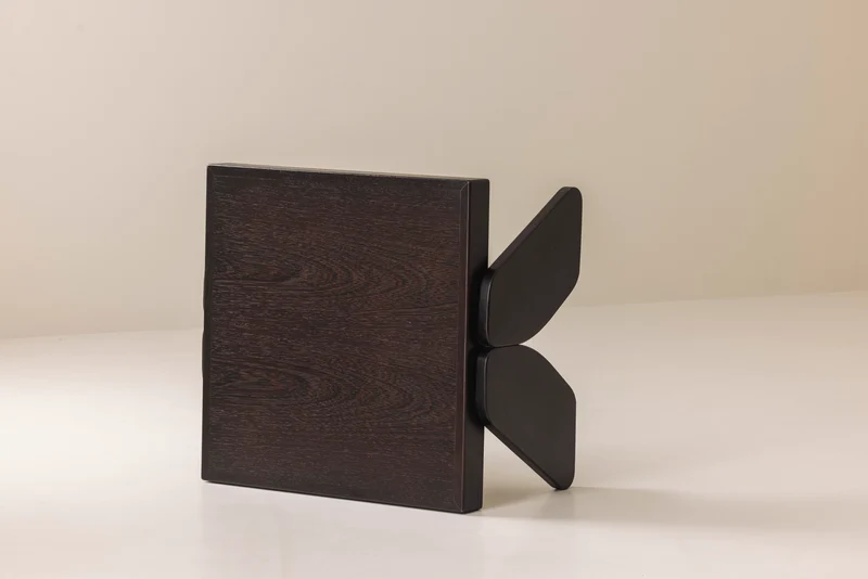 French brutalist coffee table in wenge, 1970s