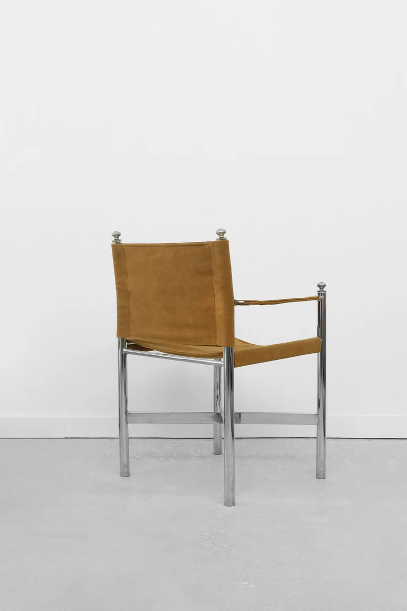 Chrome and Corduroy Arm Chair