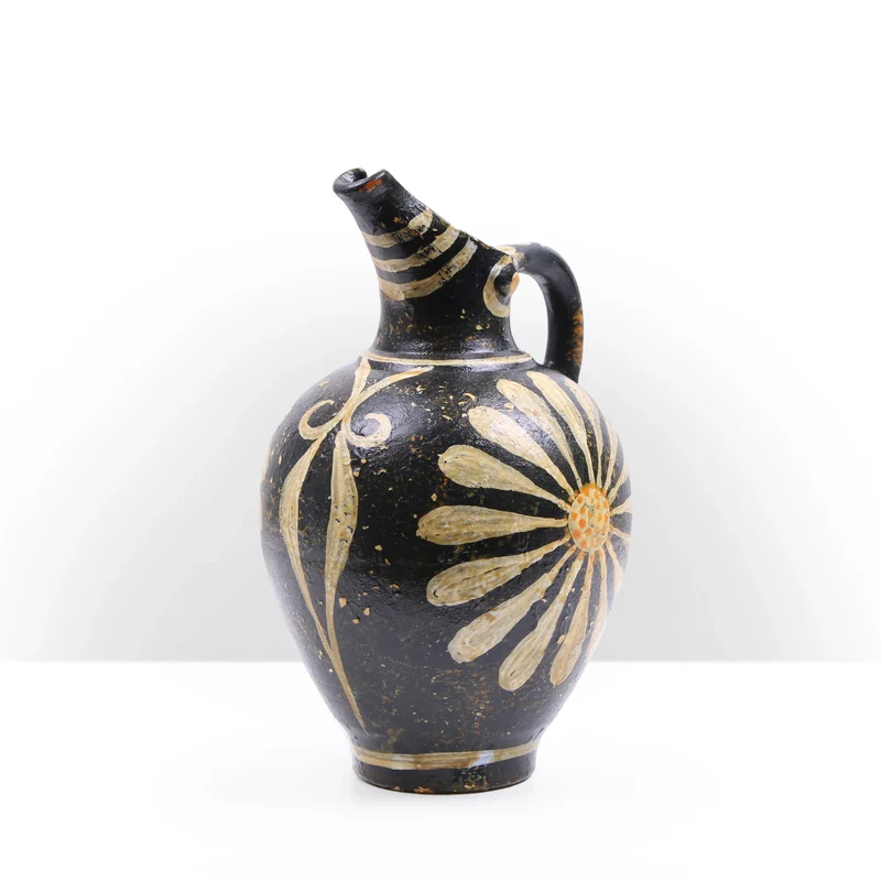 Cruche Style Kamares avec Peinture Florale Minoenne