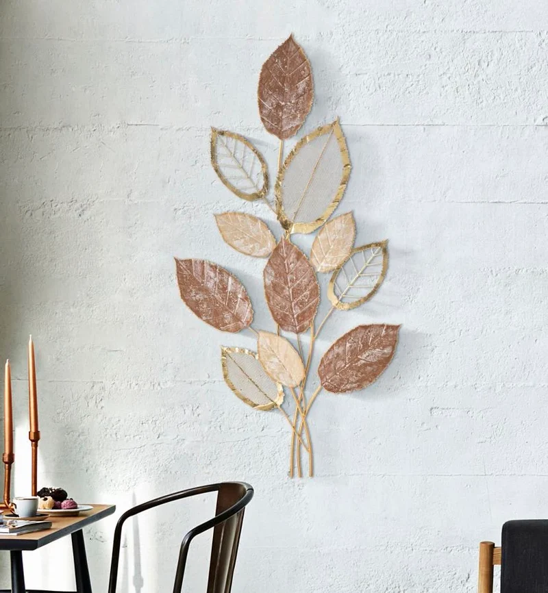 Décoration murale - Bouquet de feuilles métalliques
