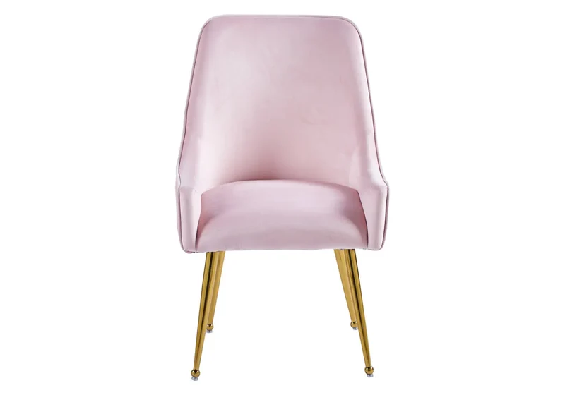 Fauteuil de table velours rose poignée dorée - Opus x2
