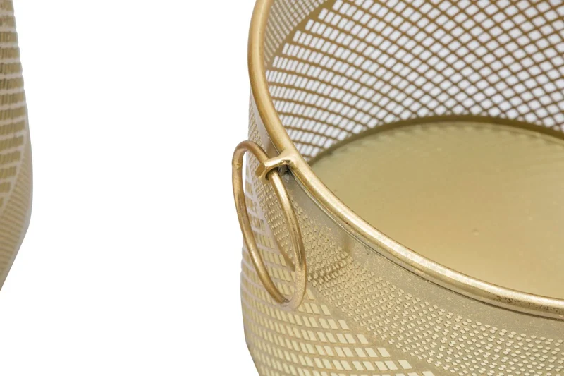 Ensemble de 3 supports de vase en métal doré